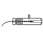 2毫米插孔支架，窄，带吸口和线